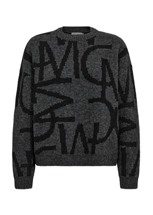 Ibra jaquard pullover Black W. Grey Pinstripe Copenhagen Muse